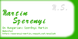 martin szerenyi business card